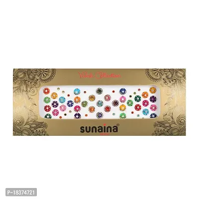 Sunaina Vivah Collection Multicolour Mix Design Round Bindis for Women [SVC908]