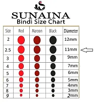 Sunaina New Gold Sticker Kumkum Forehead Black Round Bindis Velvet Bindi Box With 15 Cards/Flips For Women  Girls (GB-2.5 (11MM))-thumb2