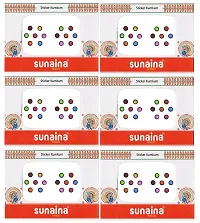 Sunaina Multicolor Velvet Kumkum Round Bindis Card Tikka Bindi For Women Pack of 6 Cards (SMMOC103 (6MM))-thumb1