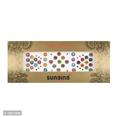 Sunaina Vivah Collection Multicolour Mix Design Round Bindis for Women [SVC915]