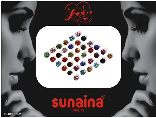 Sunaina New Love Collection Diamond Stone Bindis for Women  Girls [Pack Of 3] (Multicolor)-thumb2