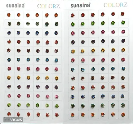 Sunaina COLORZ Multicolor Sticker Bindiya Golden Stone Border Kumkum Bindi Book for Women  Girls Size-5 (Pack of 144 Bindis) (SCMSBB105)-thumb0