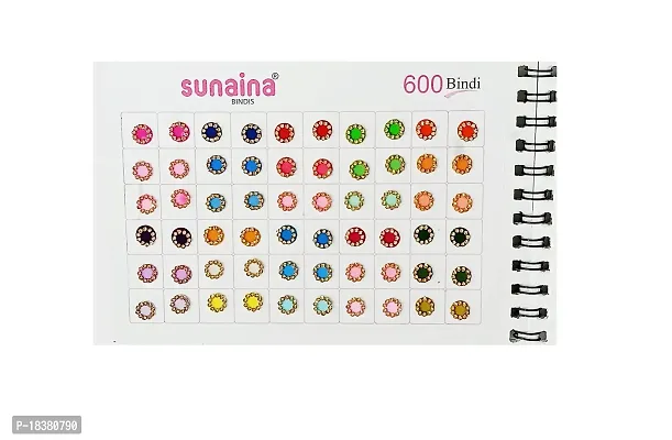 Sunaina (Original) Spiral Pastel Color Round Golden Stone Border Elegant Bindi Book For Women  Girl (Pack of 600 bindi)-thumb5