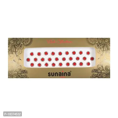 Sunaina Vivah Collection Red Stone Border Round Bindis for Women [SVC918]