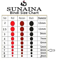 Sunaina New Gold Sticker Kumkum Forehead Deep Red Round Bindis Velvet Pottu/Bindi Box With 15 Cards/Flaps For Women  Girls-thumb4