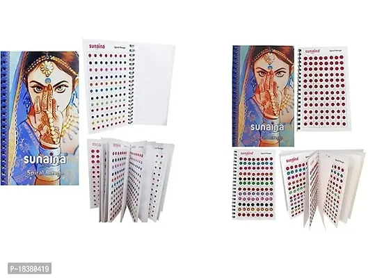 SUNAINA (original) Spiral Combo Outline Sketch Multicolor Bindi Book + Sunaina Genuine Multicolor Spiral Parvati Outline Bindi Book