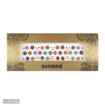 Sunaina Vivah Collection Multicolour Mix Design Round Bindis for Women [SVC913]