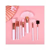 Sunaina Makeup White Brush Set 8 +1 Sponge for Foundation, Powder, Cream Blush, Eye shadow, Face makeup Soft Bristle Brush Kit for professional use Brush Tool Kit-thumb3