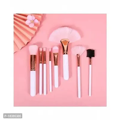 Sunaina Makeup White Brush Set 8 +1 Sponge for Foundation, Powder, Cream Blush, Eye shadow, Face makeup Soft Bristle Brush Kit for professional use Brush Tool Kit-thumb4