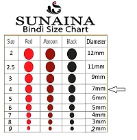 Sunaina New Gold Sticker Kumkum Forehead Black Round Bindis Velvet Bindi Box With 15 Cards/Flips For Women  Girls (GB-4 (7MM))-thumb2