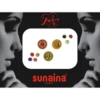 Sunaina New Love Collection Multicolor Round/Tilak/Long Designer Bindis for Women  Girls [Pack of 3]-thumb2