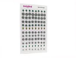 SUNAINA (original) Spiral Multicolour Mix Design And Mix Size Full Sliver Stone Bindi Book For Women-thumb3