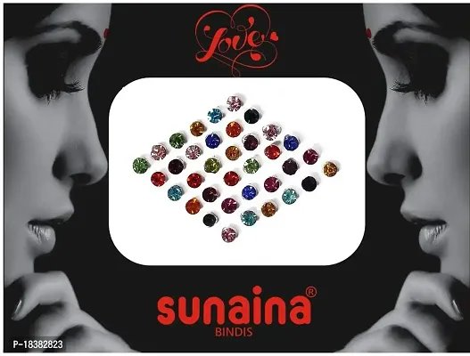 Sunaina New Love Collection Multicolor/Silver/Golden Stone Bindis for Women  Girls [Pack of 3]-thumb3