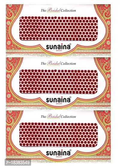 Sunaina Bridal Collection Maroon Bindi for Women  Girls (Size-2) (6MM)