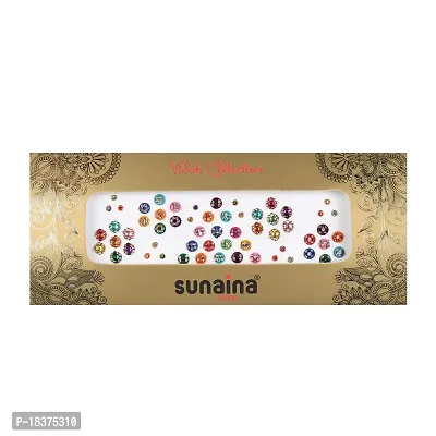 Sunaina Vivah Collection Small Multicolour Mix Design Round Bindis for Women [SVC912]