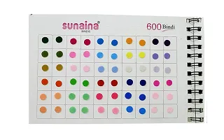 Sunaina Simple Plain Round Pastel Multicolour Forehead Sticker kumkum with diff Sizes spiral Bindi Booklet For Women  Girls (Mix Size Bindi Book - Total 600 bindis)-thumb3