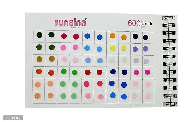 Sunaina Simple Plain Round Pastel Multicolour Forehead Sticker kumkum with diff Sizes spiral Bindi Booklet For Women  Girls (Mix Size Bindi Book - Total 600 bindis)-thumb4