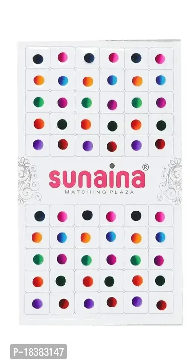 Sunaina Double Shade Matching Plaza Multicolor Round Bindis for Women  Girls (Size-4 (6MM))