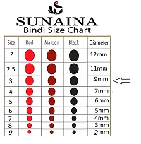 Sunaina New Gold Sticker Kumkum Forehead Black Round Bindis Velvet Bindi Box With 15 Cards/Flips For Women  Girls (GB-3 (9MM))-thumb2