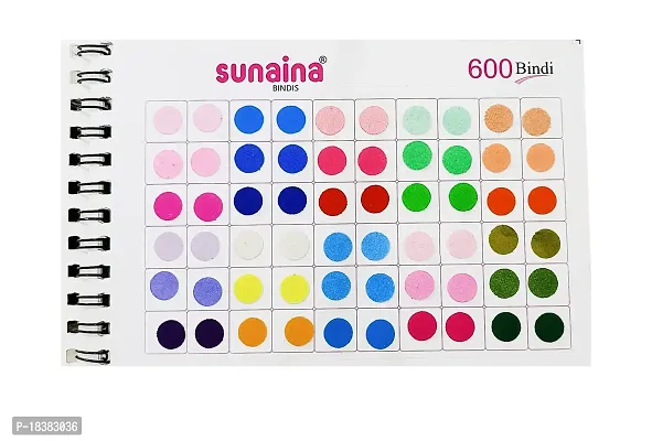 Sunaina Simple Plain Round Pastel Multicolour Forehead Sticker kumkum with diff Sizes spiral Bindi Booklet For Women  Girls (Mix Size Bindi Book - Total 600 bindis)-thumb3