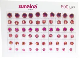 Sunaina (Original) Spiral Mix Design doubleshade stone border kundan golden ball border Mix Size Elegant bindi book For Women (Pack of 600 bindi)-thumb3