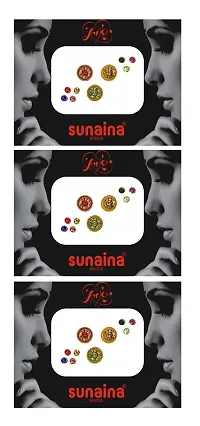 Sunaina New Love Collection Multicolor Big Size Round Bindi for Women Girls [Pack of 3]-thumb1