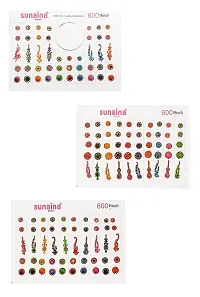 SUNAINA (original) New Spiral Multicolour Mix Design And Mix Size long Bindi Full Stone Bindi Book For Women (pack of 600 Bindi)-thumb4