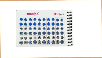 Sunaina (Genuine) Spiral Multicolor mix Round Design  Mix Match Silver Stone Studded Bindi Book For Women  Girls (pack of 600 Bindi)-thumb3