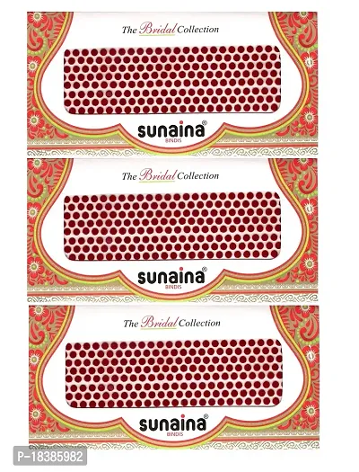 Sunaina Bridal Collection Maroon Bindi for Women  Girls (Size-3) (5MM)