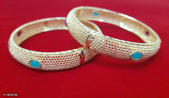 SUNAINA Designer Gold Plated Traditional Bangles Set of 2 For Woman  Girls-thumb3