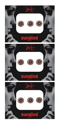 SUNAINA New Love Collection Fancy Designer Maroon Mix Shape Bindis For Women  Girls (Pack OF 3) (Round)-thumb2