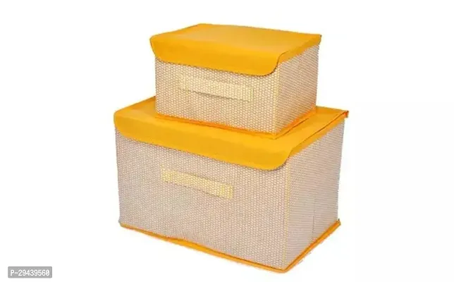 Storage boxes with lid | clothes toys books makeup organizer set of 2 | BIG 1 SMAll 1-thumb0