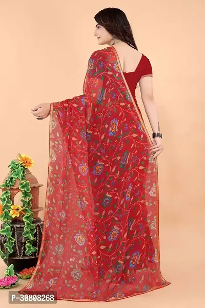 Stylish Maroon Georgette Saree With Blouse Piece For Women-thumb5