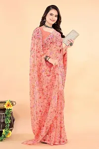 Stylish Pink Georgette Saree With Blouse Piece For Women-thumb3