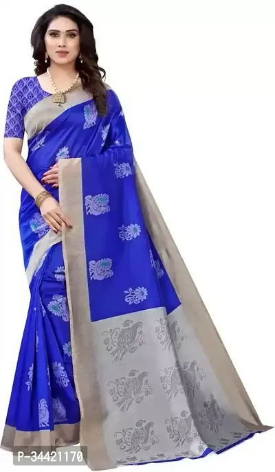 Beautiful Art Silk Printed Women Saree with Blouse Piece