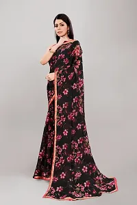 Stylish Black Georgette Saree With Blouse Piece For Women-thumb2