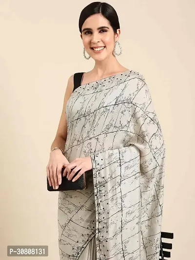 Stylish Grey Art Silk Saree With Blouse Piece For Women-thumb3