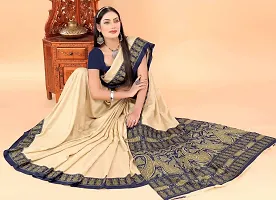 Stylish Beige Pure Silk Saree With Blouse Piece For Women-thumb3