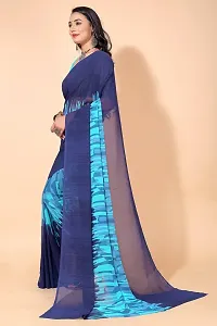 Stylish Blue Georgette Saree Without Blouse Piece For Women-thumb3