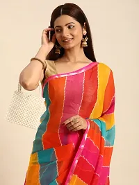 Stylish Multicoloured Chiffon Saree With Blouse Piece For Women-thumb4