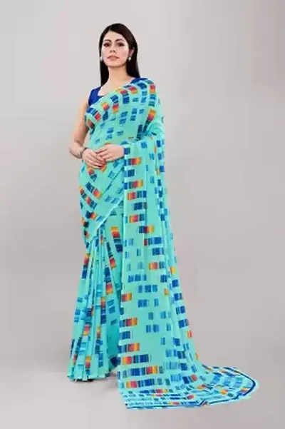 Attractive Georgette Saree with Blouse piece 