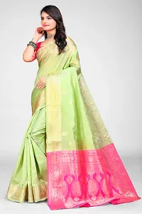 Stylish Green Art Silk Jacquard Saree with Blouse piece For Women-thumb3