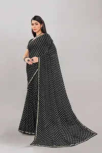 Stylish Black Georgette Saree With Blouse Piece For Women-thumb2