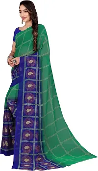 Stylish Green Georgette Saree With Blouse Piece For Women-thumb3