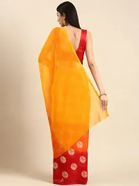 Stylish Yellow Chiffon Saree With Blouse Piece For Women-thumb1