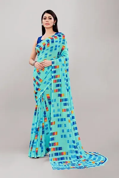 Attractive Georgette Saree with Blouse piece 