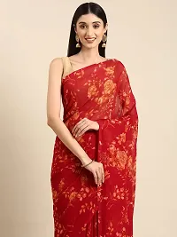 Stylish Maroon Georgette Saree With Blouse Piece For Women-thumb1