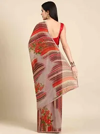 Stylish Multicoloured Georgette Saree With Blouse Piece For Women-thumb1