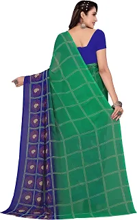 Stylish Green Georgette Saree With Blouse Piece For Women-thumb1