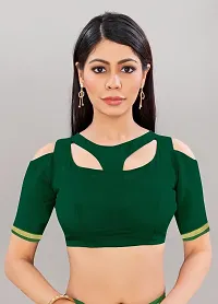 Stylish Green Georgette Saree With Blouse Piece For Women-thumb2